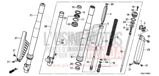 FOURCHETTE AVANT CRF150RBJ de 2018
